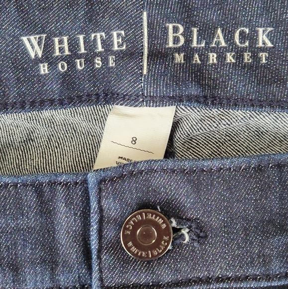White House Black Market noir dark wash cropped jeans size 8 - Picture 9 of 12
